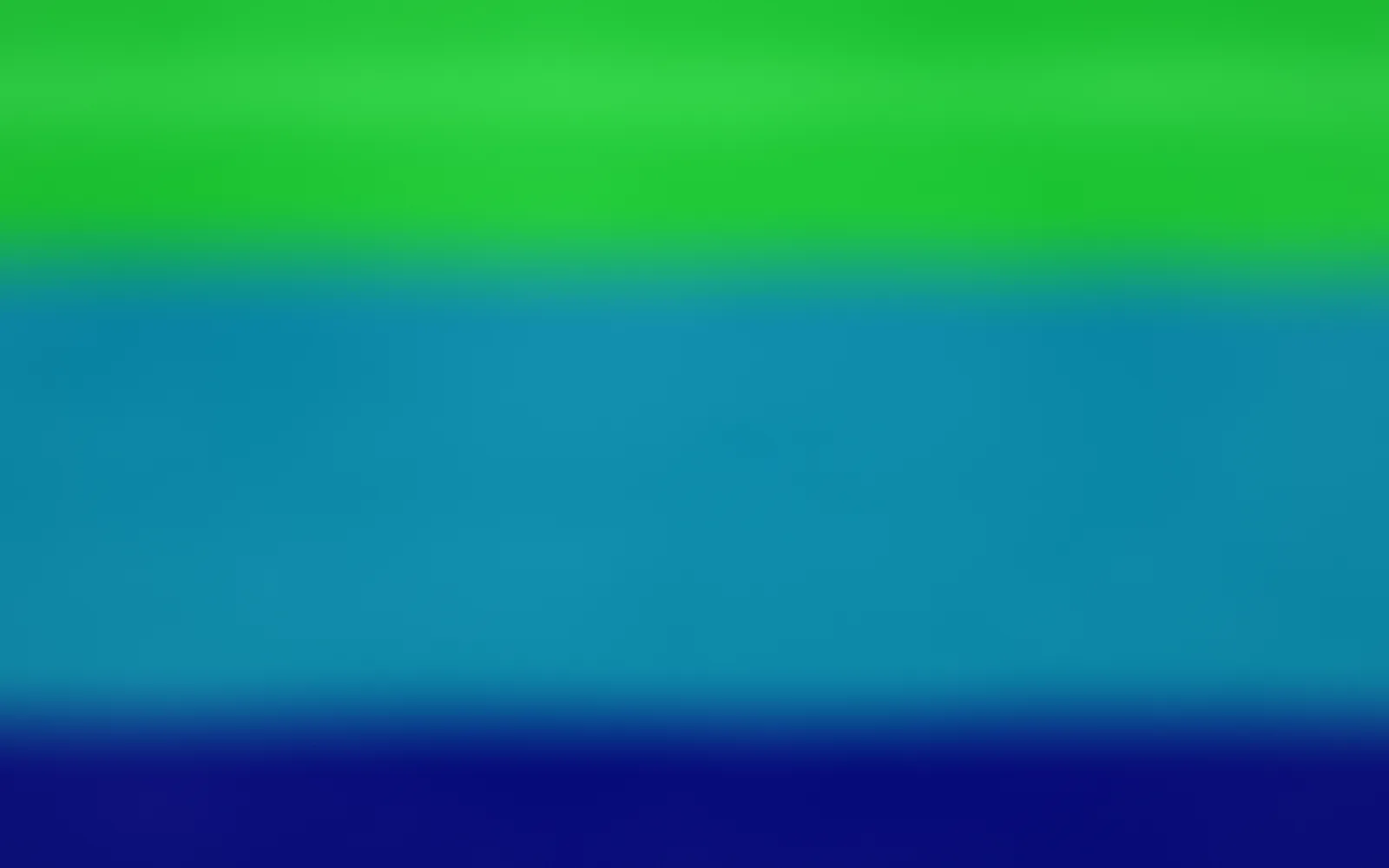 Color Field: three soft-edged horizontal bands filling the frame, bright green at the top, teal in the middle and deep blue at the bottom
