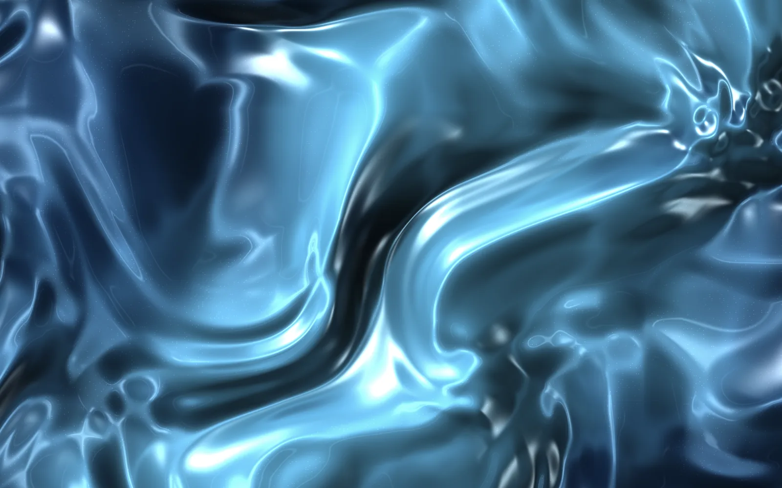 Water: a blue liquid surface in broad glossy folds, bright where the flanks catch the light and dark in the hollows