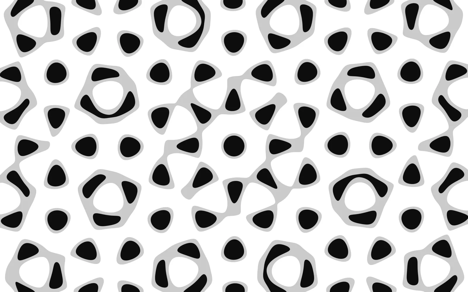 LIQUIDWAVE's Faraday scene: a quasi-regular pattern of black ink dots and gray rings on white paper, a rosette at the center